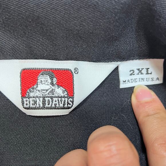 Ben Davis Quarter Zip Shirt Men XXL Black Truck Club USA Short Sleeve Workwear - Picture 5 of 7